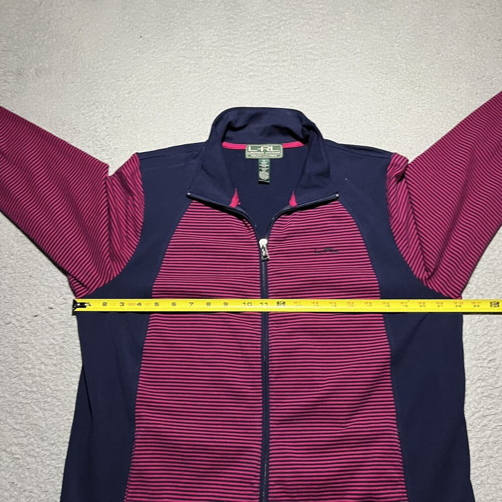 LRL Lauren Active Ralph Lauren Womens Jacket Size 1X Blue Pink Stripe Full Zip - Picture 4 of 8